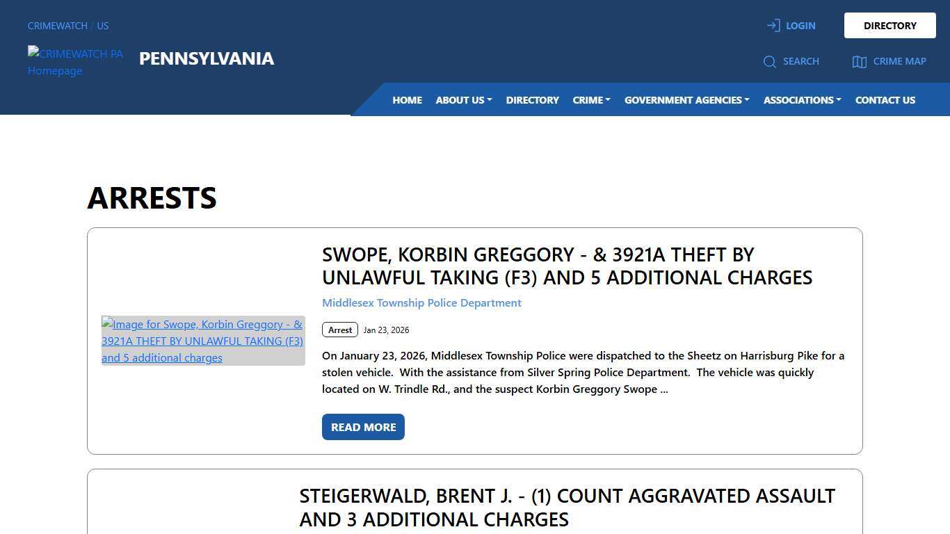 Pennsylvania Arrests CRIMEWATCH