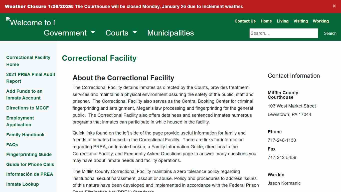 Mifflin County - Correctional Facility